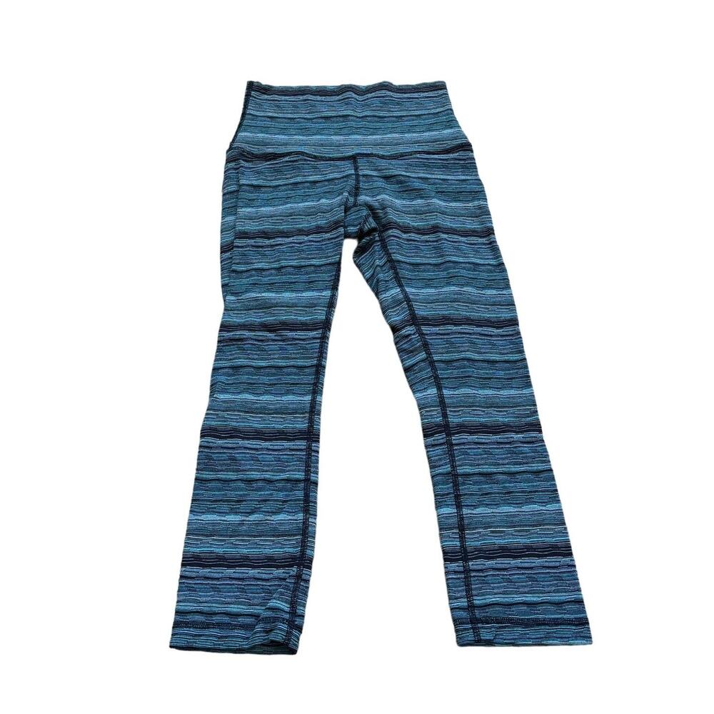 Lululemon Wunder Under Pant‎ III Space Dye Twist Blue Multi 20" Inseam 4